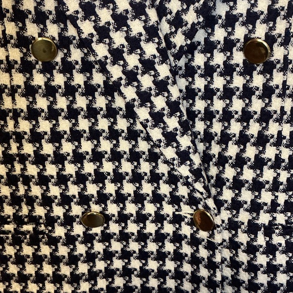 Vintage Houndstooth Wool Blazer Oversized Preppy Old Money Size 14 - Picture 4 of 15